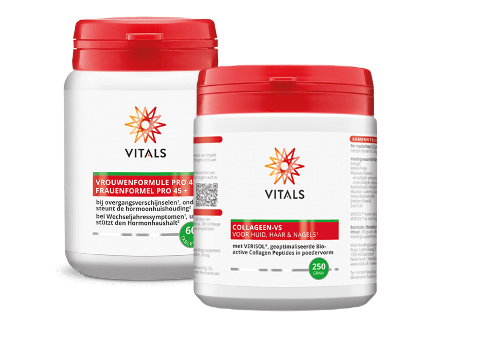Koop Vitals Vrouwenformule Pro 45+ & Vitals Collageen-VS Poeder Combi