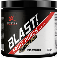 Aanbieding XXL Nutrition Blast! Pre Workout - Cafeïne vrij Fruit Punch (Cafeïnevrij) 300 gram