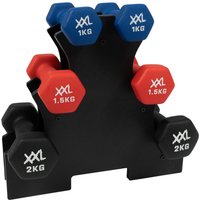 Aanbieding XXL Nutrition Neoprene Dumbbell Set + Rack